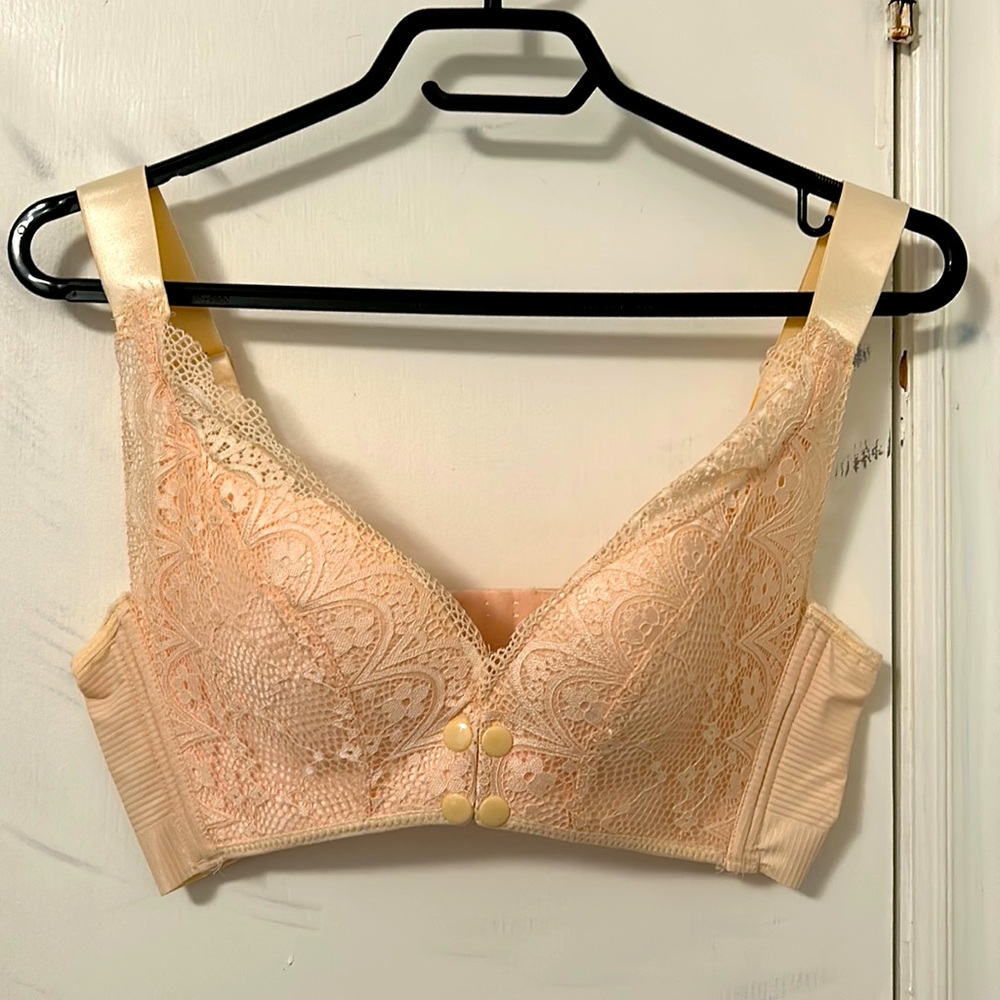 Set of 2 peach lace nursing bras B cup